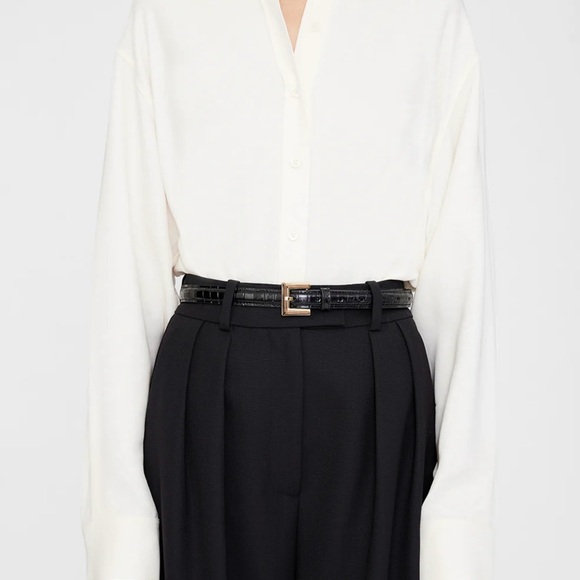 Anine Bing Nicola Belt Embossed in Black and Gold XS/S (NWT) - Picture 5 of 9